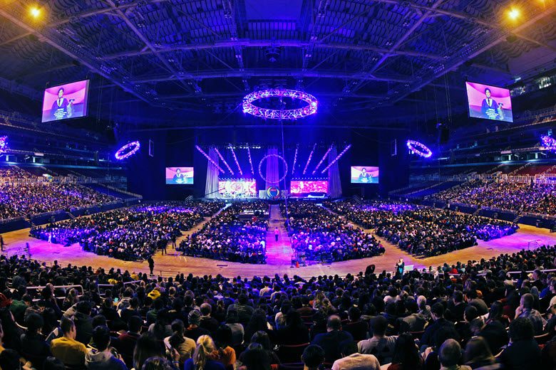 A General Session taking place on the floor of The Dome at America's Center.