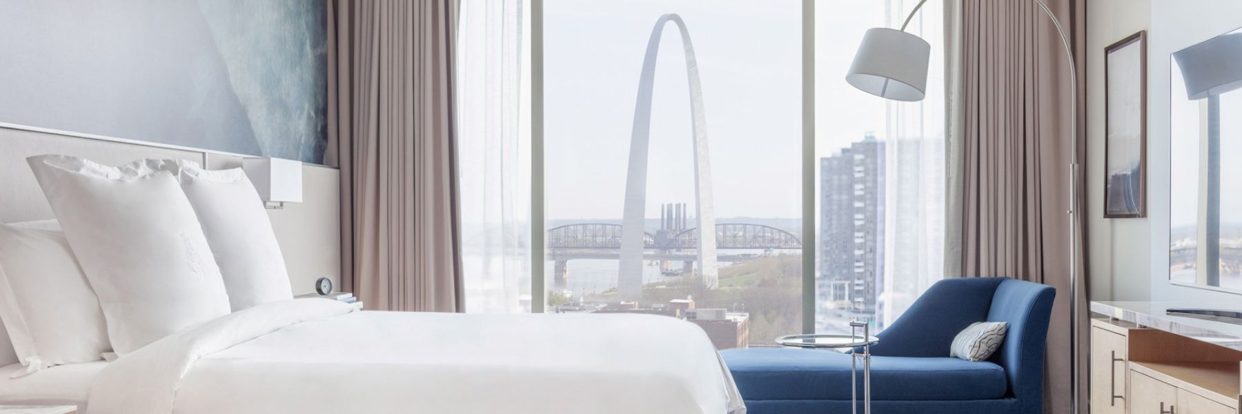 Stay at the Four Seasons Hotel St. Louis for magnificent views of the Gateway Arch.
