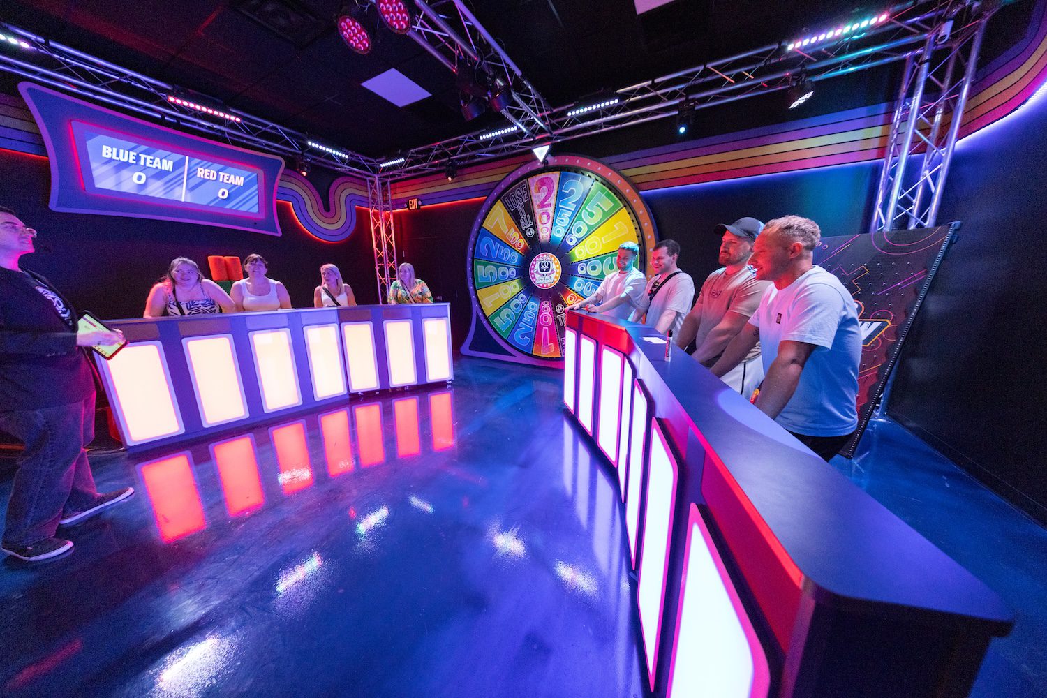 Contestants in the great Big Game Show Studio.